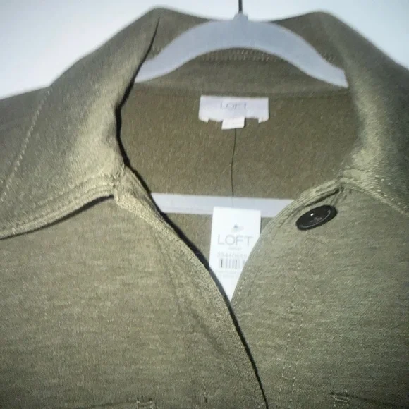 LOFT Olive Utility Button-Up Jacket - Picture 3 of 5